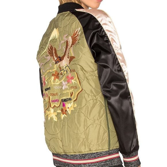 Maison Scotch Quilted Embroidered Army Bomber Jacket Size 2 = Medium - Picture 14 of 14